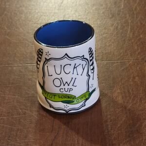 Vintage The Bowl Maker Lucky Owl Cup Great Horned Owl Cup Bowl 4.5" tall
